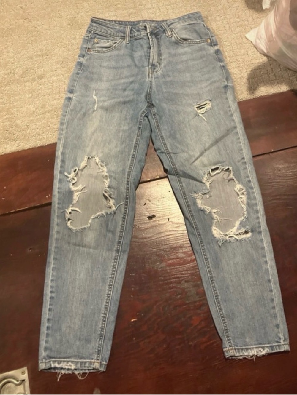 wild fable Light Blue Distressed Boyfriend Jeans